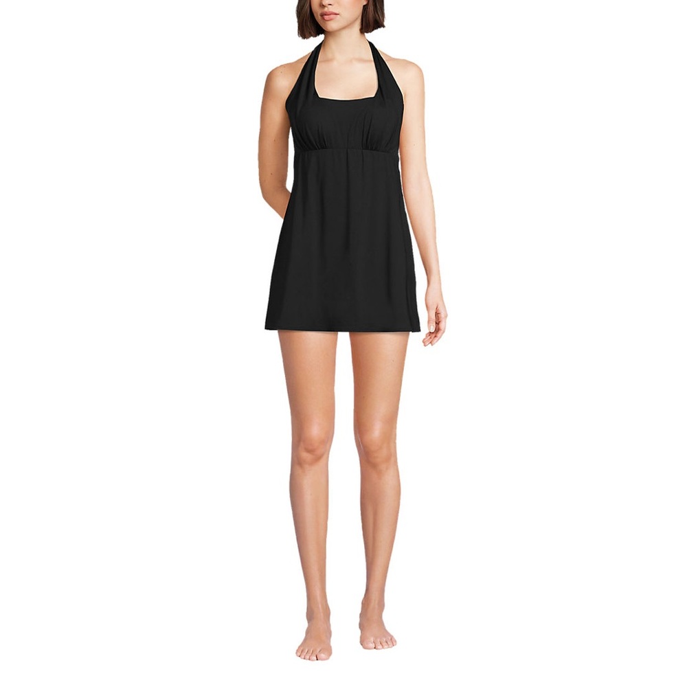 Never Worn Women's Black Halter Exercise/Swim Dress Land’s End